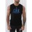 Black CAR Letter Print Crew Neck Men's Tank Top