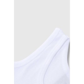 White LOS ANGELES Letter Graphic Print Men's Sleeveless Top