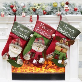 Christmas New Style Creative Christmas Socks Gift Bag Christmas Tree Pendant Christmas Decoration  For Christmas Party Decorating