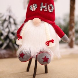 Forest Elder Ornament with Light Rudolph the Gnome Faceless Doll Ornament Christmas Decoration Holiday Decoration Home Ornament Red Hat