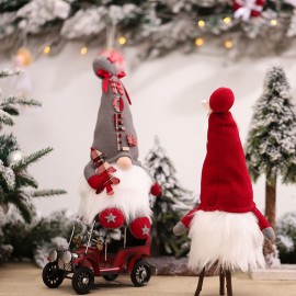 Forest Elder Ornament with Light Rudolph the Gnome Faceless Doll Ornament Christmas Decoration Holiday Decoration Home Ornament Red Hat