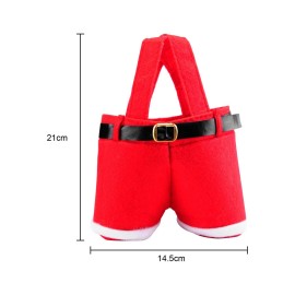 Cute Red Christmas Bag Hold Bottle Gift Candy Bag Christmas Party Decoration