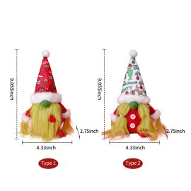 Christmas Gnome Plush Doll Decoration Elf Ornament Christmas Party Gifts Winter Ornament Winter Dinner Table Decor for Holiday Festivals