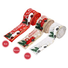 5M/Roll Christmas Tree Decoration Ribbon for Xmas Tree Crafting Merry Christmas Wired Edge Ribbon for DIY DIY Gift Wrapping Home Decor Gift Holiday Festivals