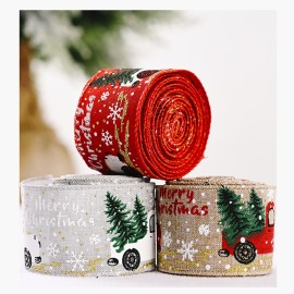 5M/Roll Christmas Tree Decoration Ribbon for Xmas Tree Crafting Merry Christmas Wired Edge Ribbon for DIY DIY Gift Wrapping Home Decor Gift Holiday Festivals