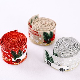 5M/Roll Christmas Tree Decoration Ribbon for Xmas Tree Crafting Merry Christmas Wired Edge Ribbon for DIY DIY Gift Wrapping Home Decor Gift Holiday Festivals
