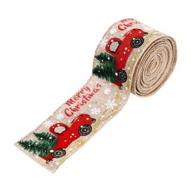 5M/Roll Christmas Tree Decoration Ribbon for Xmas Tree Crafting Merry Christmas Wired Edge Ribbon for DIY DIY Gift Wrapping Home Decor Gift Holiday Festivals