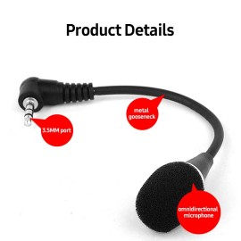 Mini Flexible Microphone 3.5MM Microphone Omni-Directional Condenser Microphone Superb Sound for Audio and Video Recording Black