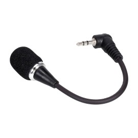 Mini Flexible Microphone 3.5MM Microphone Omni-Directional Condenser Microphone Superb Sound for Audio and Video Recording Black