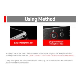 Mini Flexible Microphone 3.5MM Microphone Omni-Directional Condenser Microphone Superb Sound for Audio and Video Recording Black