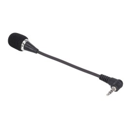 Mini Flexible Microphone 3.5MM Microphone Omni-Directional Condenser Microphone Superb Sound for Audio and Video Recording Black