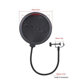 Microphone Pop Strainer Mic Shield Dual Layer Singing Windscreen Professional Mic Studio Pop Strainer