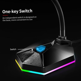 TSP201 Desktop Capacitive Microphone USB Noise Reduction Computer Microphone with RGB Light Effect for Gaming Live Streaming​​