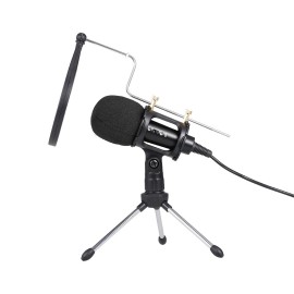USB Condenser Microphone Recording Microphone Kit Karaoke Voice Microphone USB Drive-free Microphone with Tripod
