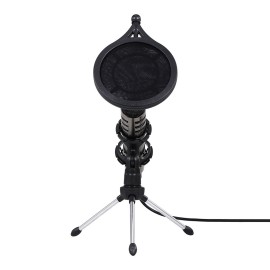 Multifunctional Condenser Microphone Recording Microphone Kit 3.5mm Mobile Phone Computer Karaoke Voice Microphone with Tripod