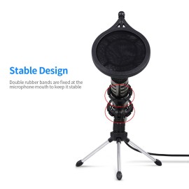 Multifunctional Condenser Microphone Recording Microphone Kit 3.5mm Mobile Phone Computer Karaoke Voice Microphone with Tripod