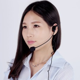 Uni-Directional Head-mounted Headworn Headset Microphone Mic Flexible Wired Boom for Voice Amplifier Amp Loudspeaker