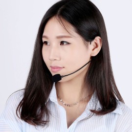 Uni-Directional Head-mounted Headworn Headset Ear-hook Microphone Mic Flexible Wired Boom for Voice Amplifier Amp Loudspeaker