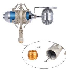 Professional Studio Broadcasting Recording Condenser Microphone Mic Kit Set 3.5mm with Shock Mount Adjustable Suspension Scissor Arm Stand Mounting Clamp Pop Filter