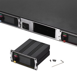 D4 Professional 4-Channel UHF Wireless Microphone System Includes 4 Handheld Mics + 1 Rack-Mount Receiver for Business Meeting Public Speech Classroom KaraokeTeaching
