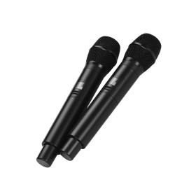 U2 UHF Wireless Microphone System 2 Handheld Mics & 1 Receiver with LCD Display for Karaoke Home Entertainment Business Meeting Speech Classroom Teaching
