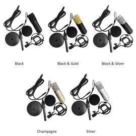 BM-800 Condenser Microphone Portable High Sensitivity Low Noise Mic Kit for Computer Mobile Phone Studio Live Stream Broadcasting Recording with Round Disk Support