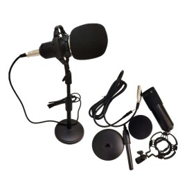 BM-800 Condenser Microphone Portable High Sensitivity Low Noise Mic Kit for Computer Mobile Phone Studio Live Stream Broadcasting Recording with Round Disk Support