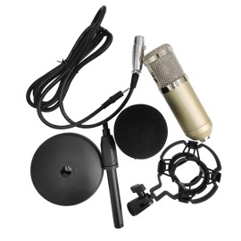 BM-800 Condenser Microphone Portable High Sensitivity Low Noise Mic Kit for Computer Mobile Phone Studio Live Stream Broadcasting Recording with Round Disk Support