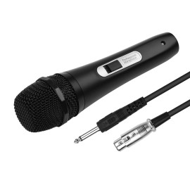 Handheld Wired Dynamic Microphone Mic XLR Cable 6.35mm Plug for Karaoke Singing Network Broadcast Live Streaming Speech with 5 Meters Audio Wire