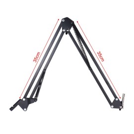 Professional Studio Broadcasting Recording Condenser Microphone Mic Kit Set 3.5mm with Shock Mount Adjustable Suspension Scissor Arm Stand Mounting Clamp Pop Filter