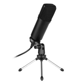 USB Condenser Microphone Computer Mic Kit with Mini Desktop Metal Tripod Stand Windscreen USB Cable for Music Recording Live Streaming Online Singing Meeting Teaching Game
