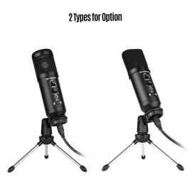 USB Condenser Microphone Computer Mic Kit with Mini Desktop Metal Tripod Stand Windscreen USB Cable for Music Recording Live Streaming Online Singing Meeting Teaching Game