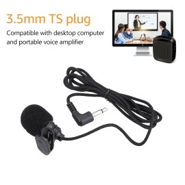 Mini Portable Clip-on Lapel Condenser Microphone Mic Hands-free 3.5mm TS Plug for Computer PC Portable Voice Amplifier Speaker