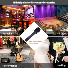 Microphone Protection Accessory Kit with Foam Windshield Anti-rolling Silicone Ring Bottom Rod Sleeve Holder for Wireless Handheld Mic