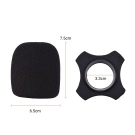 Microphone Protection Accessory Kit with Foam Windshield Anti-rolling Silicone Ring Bottom Rod Sleeve Holder for Wireless Handheld Mic