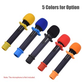 Microphone Protection Accessory Kit with Foam Windshield Anti-rolling Silicone Ring Bottom Rod Sleeve Holder for Wireless Handheld Mic
