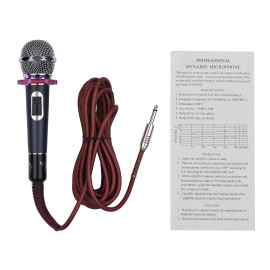 Dynamic Handheld Cardioid Condenser Microphone Wired Mic 4.5m/15ft Cable 6.35mm Plug for Music Singing Karaoke Stage Live Performance