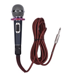 Dynamic Handheld Cardioid Condenser Microphone Wired Mic 4.5m/15ft Cable 6.35mm Plug for Music Singing Karaoke Stage Live Performance