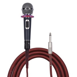 Dynamic Handheld Cardioid Condenser Microphone Wired Mic 4.5m/15ft Cable 6.35mm Plug for Music Singing Karaoke Stage Live Performance
