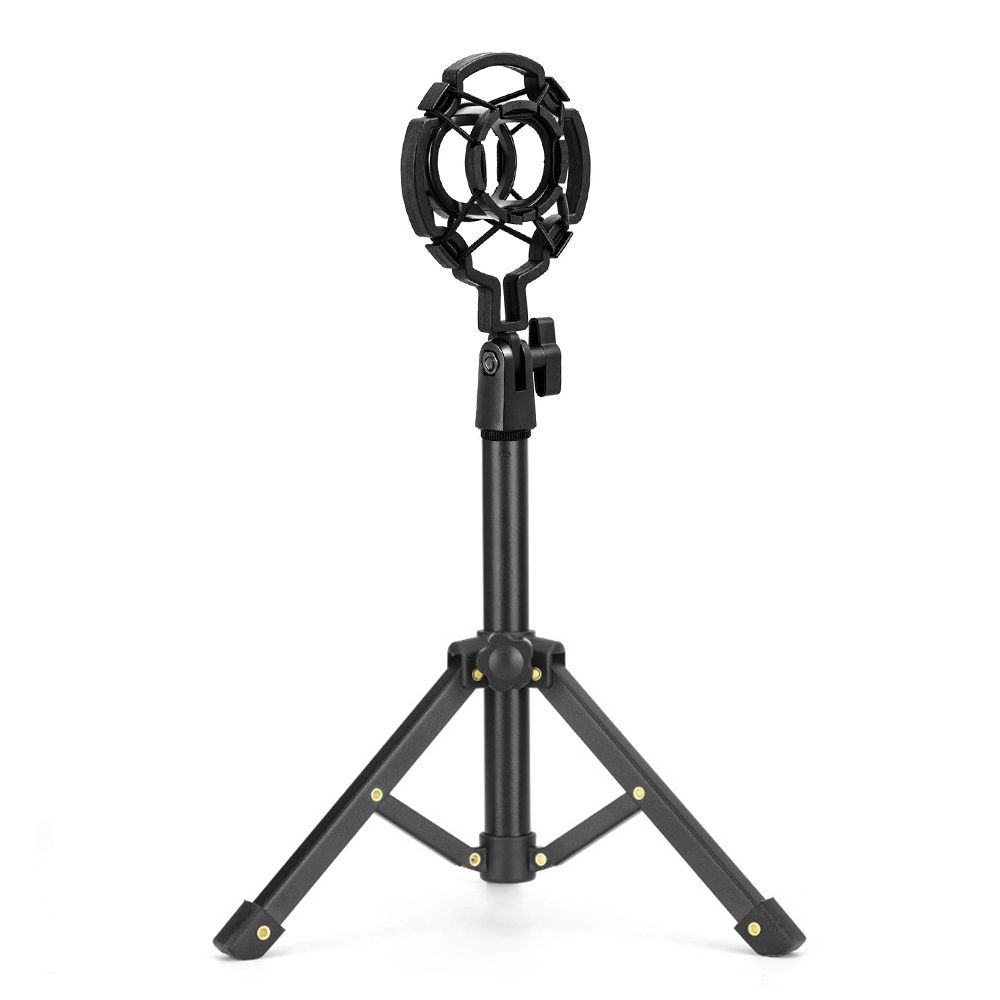 Tabletop Microphone Tripod Stand Desktop Mic Stand Metal Mic Tripod with Mic Holder for Streaming Recording