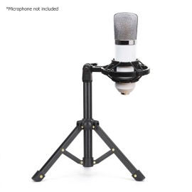Tabletop Microphone Tripod Stand Desktop Mic Stand Metal Mic Tripod with Mic Holder for Streaming Recording