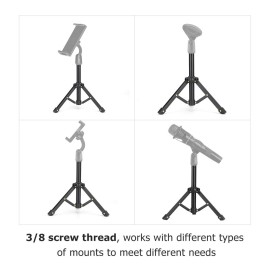Tabletop Microphone Tripod Stand Desktop Mic Stand Metal Mic Tripod with Mic Holder for Streaming Recording