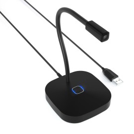 USB Computer Voice Microphone Desktop Conference Live Microphone Video Game Condenser Microphone Omnidirectional 360-degree Pickup Adjustable Shaft