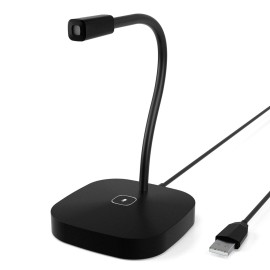 USB Computer Voice Microphone Desktop Conference Live Microphone Video Game Condenser Microphone Omnidirectional 360-degree Pickup Adjustable Shaft