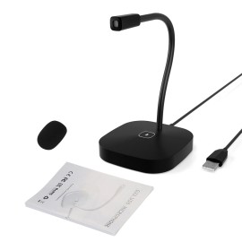 USB Computer Voice Microphone Desktop Conference Live Microphone Video Game Condenser Microphone Omnidirectional 360-degree Pickup Adjustable Shaft
