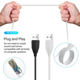 USB Computer Voice Microphone Desktop Conference Live Microphone Video Game Condenser Microphone Omnidirectional 360-degree Pickup Adjustable Shaft