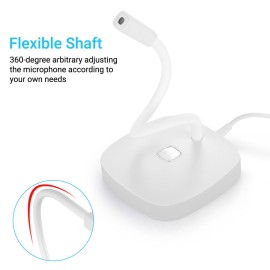 USB Computer Voice Microphone Desktop Conference Live Microphone Video Game Condenser Microphone Omnidirectional 360-degree Pickup Adjustable Shaft