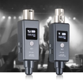 1 Pair Microphone Wireless System Micphone Wireless Transmitter System UHF DSP Transmitter & Receiver Mic/Line Two Modes for Dynamic/Condenser Microphone