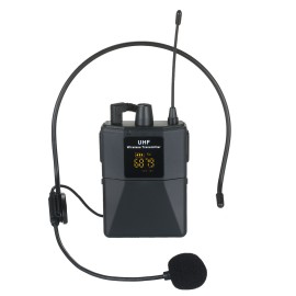 Portable UHF Microphone Set with 1 Receiver 2 Transmitter 2 Mic 2 Headset Mic Rechargeable Receiver Frequency Modulation Suitable for Home Entertainment Speech Live Streaming Video Recording