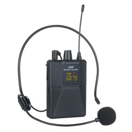Portable UHF Microphone Set with 1 Receiver 2 Transmitter 2 Mic 2 Headset Mic Rechargeable Receiver Frequency Modulation Suitable for Home Entertainment Speech Live Streaming Video Recording
